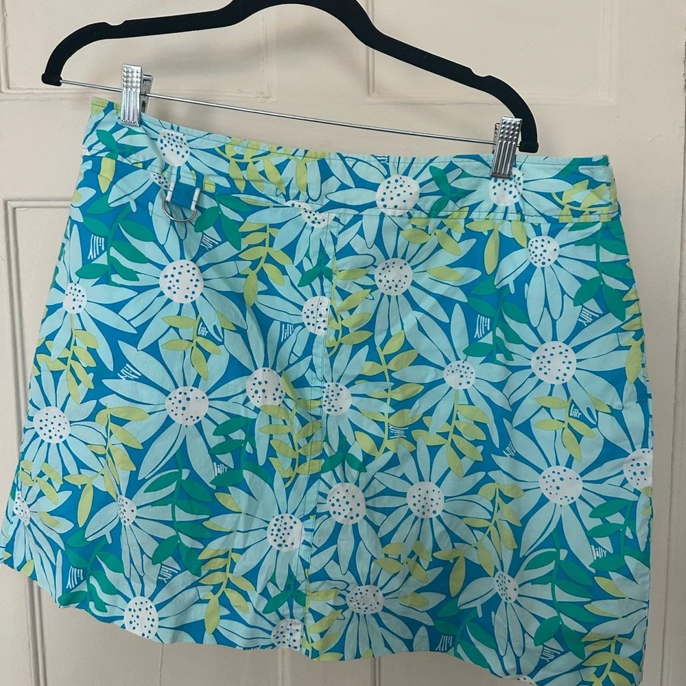 Lilly Pulitzer Blue and Green Floral Skort size 16